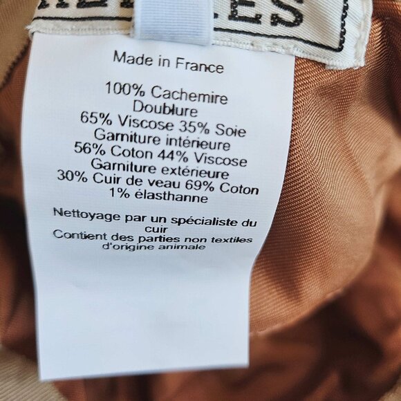 HERMES BEIGE HARPER H SELLIER CASHMERE BUCKET HAT (56) - Picture 8 of 9